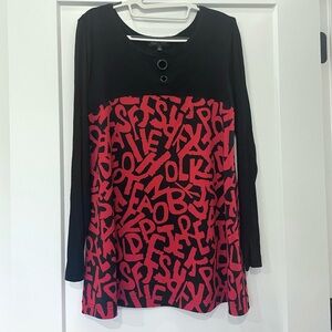 Max & Rina Graphic Long Sleeve Top – Size Medium